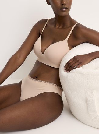 Miiyu Womens Lace trim microfibre thong Recycled nylon