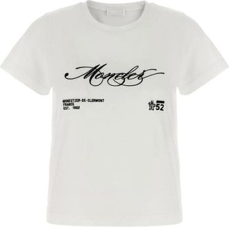 Moncler Witte Zijde & Nylon T-shirts en Polos - Dames - T-shirts - Wit - M - Nylon - Tops