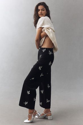 Maeve The Colette 3D Bouquets Crop Pants by Maeve