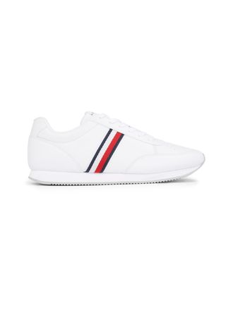 Tommy Hilfiger Mens LO Runner PU Mix Sneaker, White, 9 UK