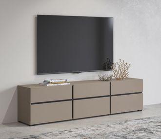 Inosign Lowboard »Cross, moderne grifflose TV-Kommode,3 Klappen/3 Schubkästen« Breite 180 cm, TV-Schrank mit viel Stauraum, TV-Board