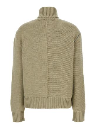 Burberry Womens Sweater Ekd Motif Green Cashmere Tops Top