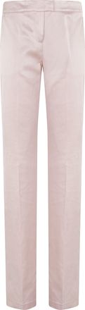 Andamane Pink Gladys Textured Satin Flared Viscose-Blend Pants