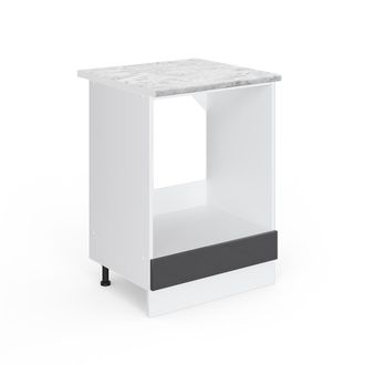 Vicco Armario Para Horno Empotrado R-line, Antracita Alto Brillo, 60 Cm, Et M&aacute;rmol Vicco