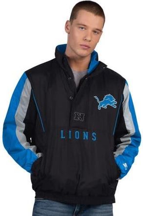 Starter Mens Starter Black Detroit Lions Thursday Night Gridiron Half-Zip Jacket at Nordstrom, Size Xx-Large