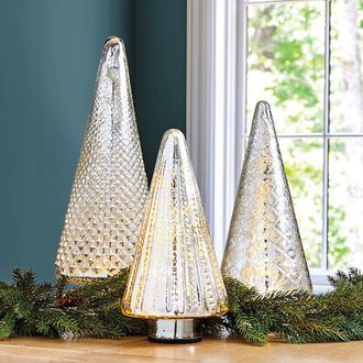 Ballard Designs Lit Mercury Glass Trees - Medium - Ballard Designs