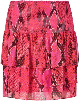Lala Berlin Abstract Reptielpatroon Minirok - Dames - Korte rokken - Roze - S - Rokken