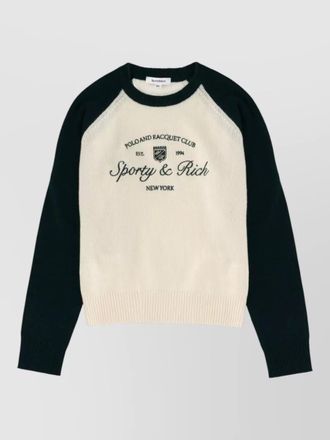 Sporty & Rich logo jersey crew neck raglan sleeves