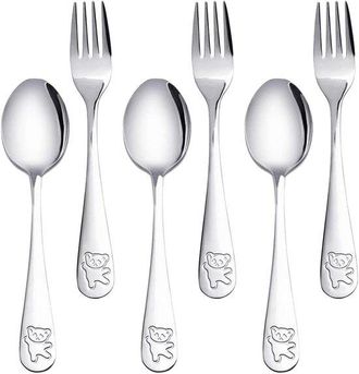 OEM Set Di Stoviglie Per Bambini Da 6 Pezzi Con Forchette E Cucchiai In Acciaio Inossidabile