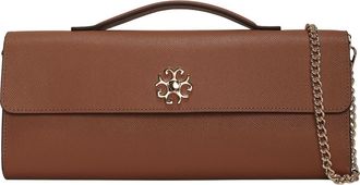 Gorski Top Handle Rectangle Leather Crossbody Bag in Beige at Nordstrom