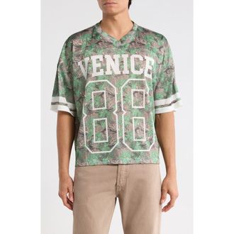 PacSun Venice Floral Mesh Jersey in Woodland Camo at Nordstrom, Size X-Large