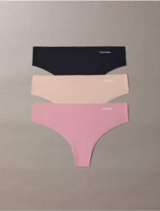 Calvin Klein Womens Invisibles 3-Pack Thong - Multi - XL