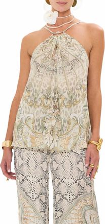 Camilla Gather Neck Hardware Top In Ivory Tower Tales