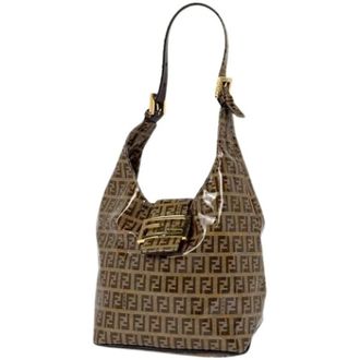 Fendi Pre-owned Shoulder Bags, female, Brown, Size: ONE SIZE Pre-owned Zucchino Shoulder Bag