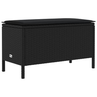vidaXL Reposapi&eacute;s De Jard&iacute;n Negro 80 X 38 X 45 Cm Rat&aacute;n Sint&eacute;tico Vidaxl
