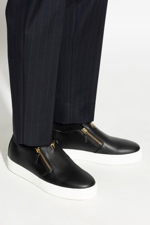 Giuseppe Zanotti Leather Sports Shoes Kobe, Mens, Black