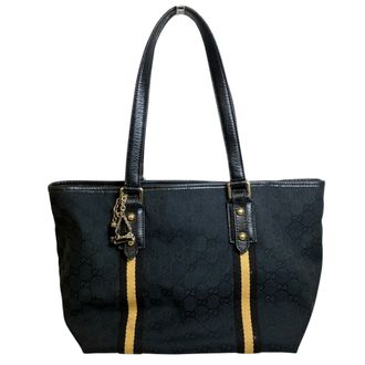 Gucci Gg Canvas Gg Canvas Leather Tote Bag (Pre-Owned)