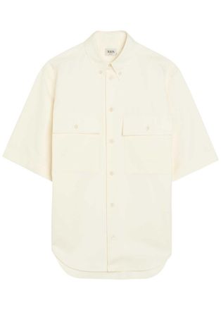 Tod's Logo-embroidered Cotton-blend Poplin Shirt - White - 44 (UK12 / M)