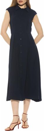 Alexia Admor Amoura Sleeveless Midi Shirtdress in Navy at Nordstrom Rack, Size 10