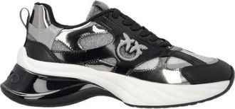 Pinko Ariel 15 Sneaker - Dames - Sneakers - Zwart - 39 EU - Leer - Schoenen