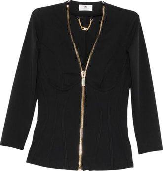 Elisabetta Franchi Dubbelrijige Blazer - Dames - Blazers - Zwart - S - Jassen