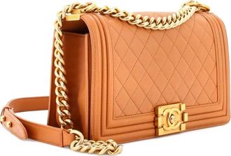 Chanel Boy Flap Bag Quilted Lambskin Old Medium shoulder bag - Bruin
