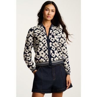 Lisa Todd Daisy Dreamer Cotton Jacket in Navy Combo at Nordstrom, Size X-Large