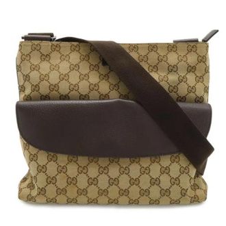 Gucci Pre-owned GG Canvas Shoulder Bag - Dames - Pre-owned - Beige - Maat: ONE Size Leer