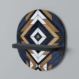 OEM Geometr&iacute;a Artificial Estante Ovalado Negro