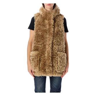 Urban Code Gilet met capuchon van imitatiebont - Dames - Bodywarmers - Beige - L - Jassen