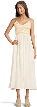 Free People Sweet Nothings Midi-Solid Womens Dress Marshmellow : MD (Womens 8-10), Cotton