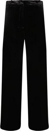 Blanca Vita Velours Palazzo Broek - Dames - Wijde Broeken - Zwart - L - Broeken