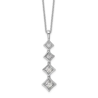 Diamond2Deal 14k Gold 1/2 Ct Lab Grown Diamond Four Stone Pendant Necklace 18
