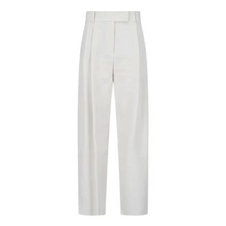 Giorgio Armani Wijde broek - Dames - Broeken - Wit - Maat: S Leer