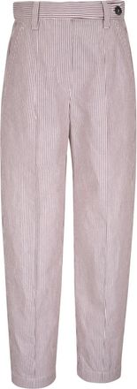 Brunello Cucinelli Pantaloni a righe - Rosso