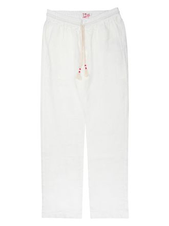 MC2 Saint Barth Relaxed Fit Linen Trousers With Adjustable Drawstring And Subtle Back Pockets