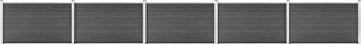 vidaXL Set De Paneles De Valla Wpc Negro 872x105 Cm Vidaxl