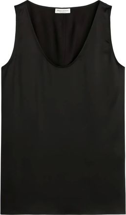 Marc O'Polo satin-effect sleeveless tank top - women - Elastane/Viscose - 38 - Black