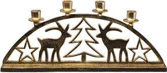 Creativ deco Kerzenhalter »Adventsleuchter Weihnachtslandschaft« Stabkerzenhalter, Weihnachtsdeko, Breite ca. 50 cm, 4-flammig