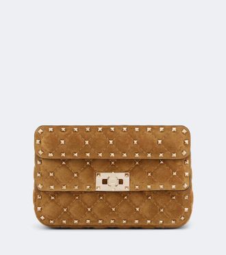 Valentino Garavani Rockstud Spike Small suede top-handle bag
