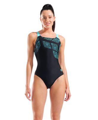 Arena Badeanzug ARENA W ARENA KIKKO SWIMSUIT SWIM PRO BACK, Damen, Gr. 38, N-Gr, schwarz, water, Obermaterial: 80% Polyamid, 20% Elasthan, Badeanz&uuml;ge Badean