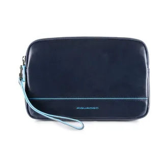 Piquadro Bags, male, Blue, Size: ONE SIZE Leather wristlet