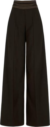 D.exterior Wide-Leg Black Trousers With Structured Waistband
