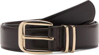 Mango Square Buckle Belt in Chocolate at Nordstrom, Size Medium