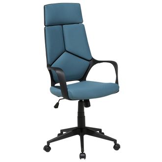 Beliani Silla De Oficina De Tela Giratoria Con Altura Ajustable Reclinable Espuma Moldeada Por Inyecci&oacute;n Azul Oscuro Delight