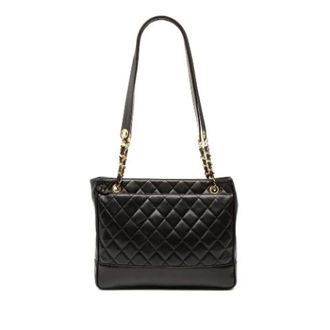 Chanel Pre-owned Shoulder Bags, female, Black, Size: ONE SIZE Pre-owned Quilted Lambskin Tote