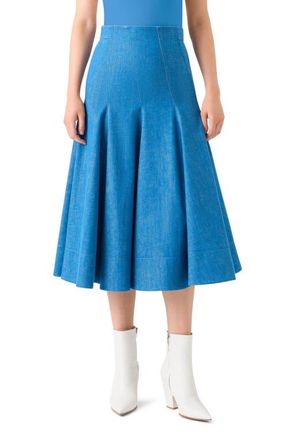 Akris Denim Godet Skirt at Nordstrom, Size 10