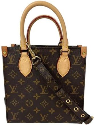 Louis Vuitton Pre-owned Sac Plat BB Monogram Tote Bag - Dames - Vintage Handtas - Bruin - ONE Size - Leer - Vintage