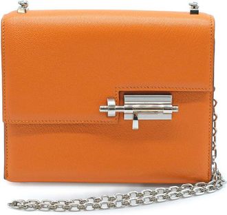 Herm&egrave;s Orange Leather Verrou Chaine Mini Bag - 10s (Authentic Pre-Loved)