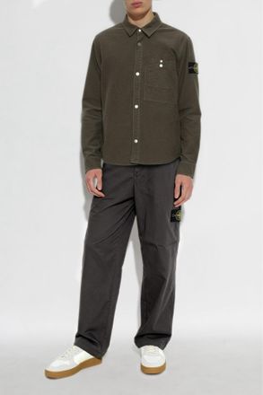 Stone Island Trousers With Logo, Mens, Grey